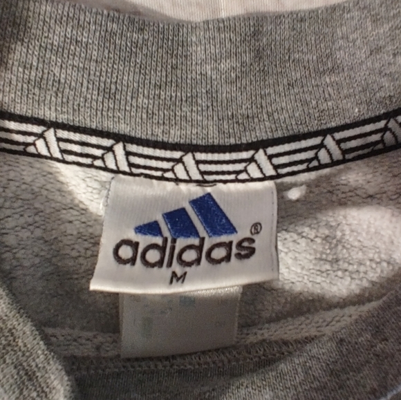 Adidas 3 Stripes Vintage 90's Long Sleeve Medium Gray Sweatshirt - Picture 4 of 12